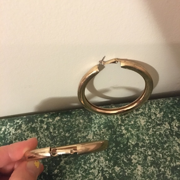 Chunky Gold Hoops - Picture 4 of 5